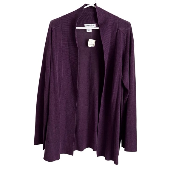 Coldwater Creek Sweaters - Coldwater Creek Purple Cardigan Sweater Open Front Jewel Tone Coastal Women’s XL